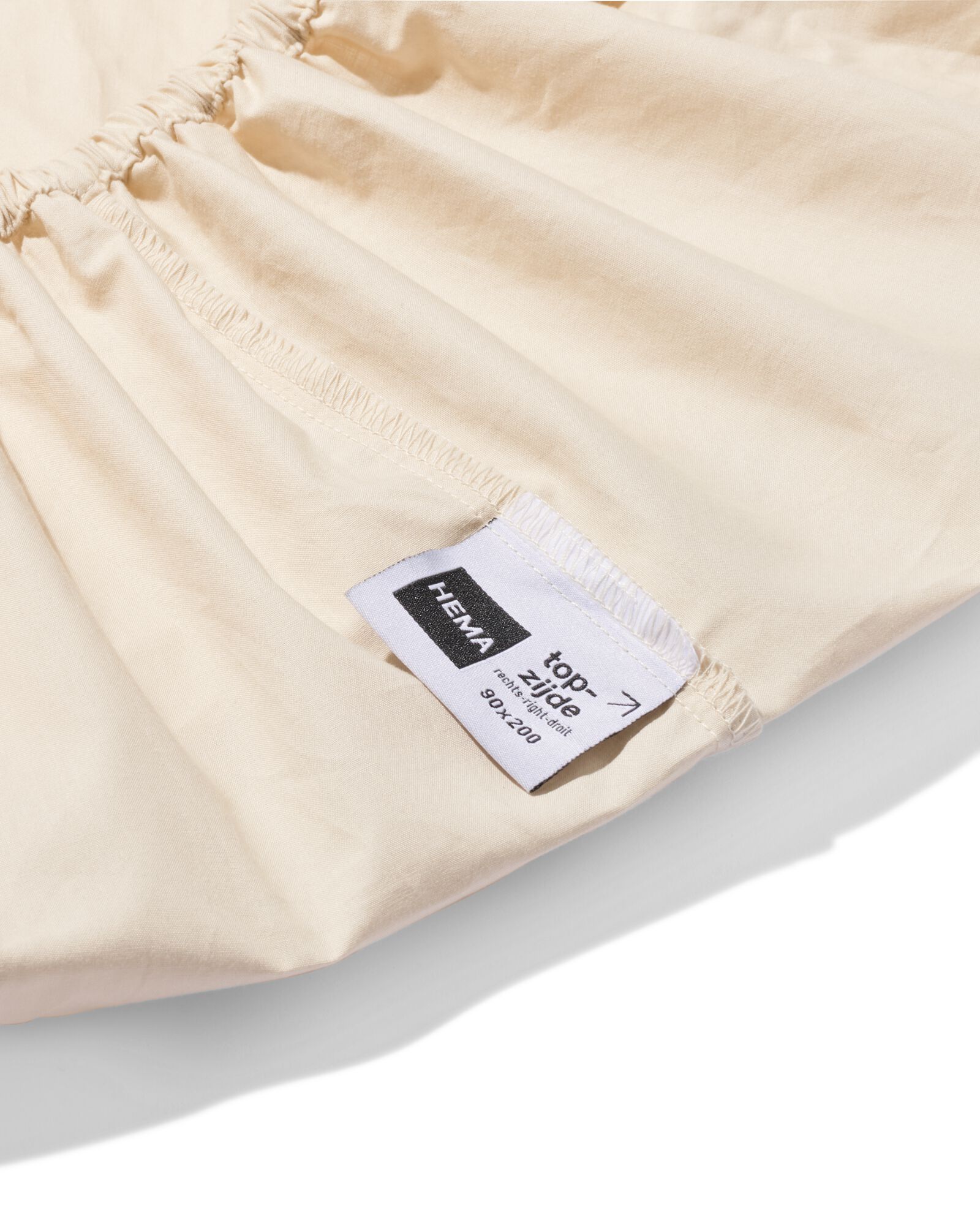 Spannbettlaken 140 &times; 200 cm, Hotel, Baumwolle, Perkal, Beige - 5190231 - HEMA