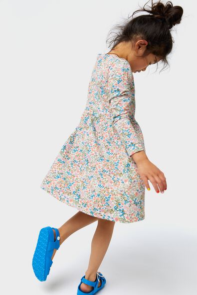 Kinder-Kleid mit Blumen eierschalenfarben - 1000028091 - HEMA