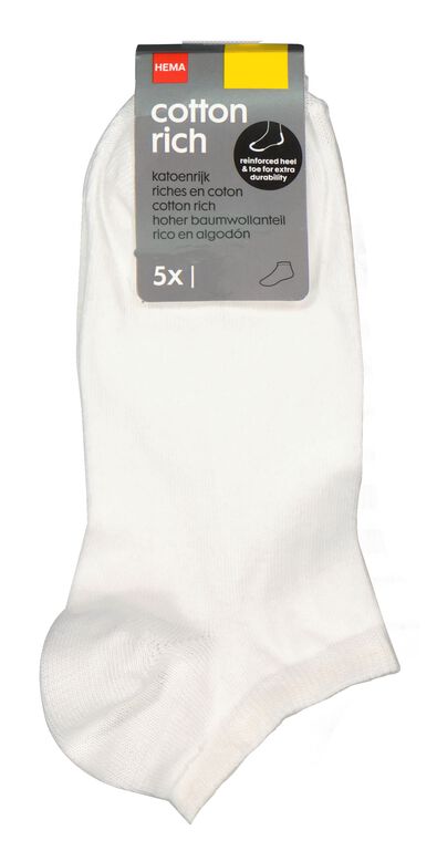 5 paires de socquettes femme avec coton blanc blanc - 1000026990 - HEMA