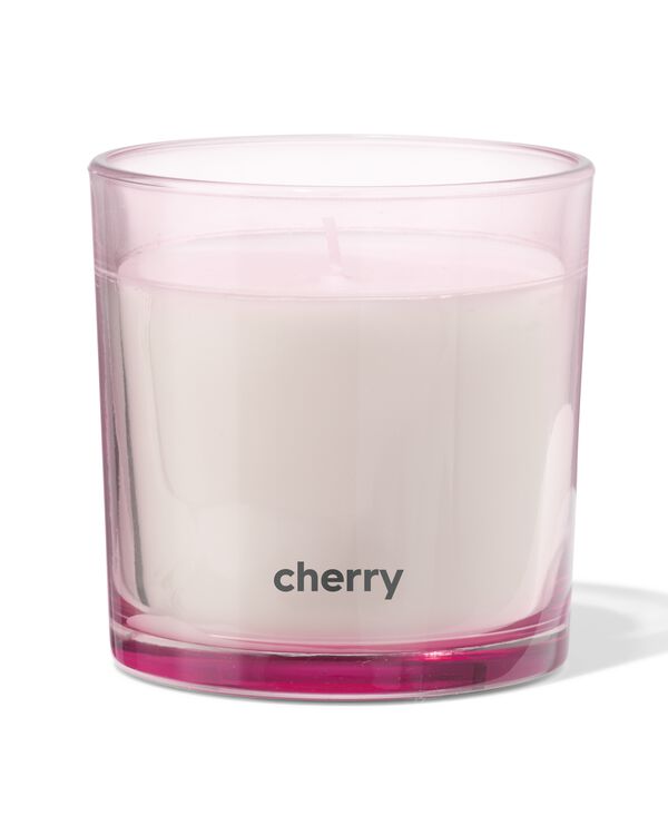 geurkaars in glas ⌀10x10cm cherry - 13507582 - HEMA
