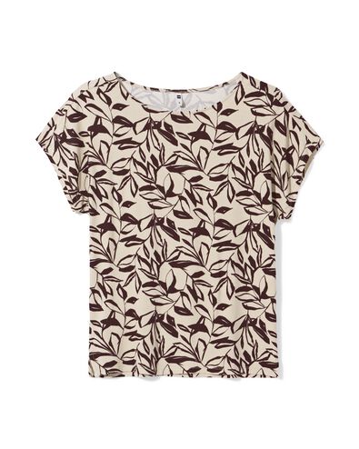t-shirt femme Amelie jersey feuilles sable sable - 36303770SAND - HEMA