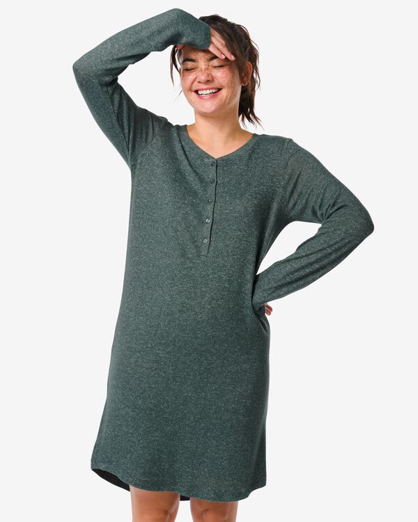 Damen-Nachthemd, Viskose grün grün - 23460173GREEN - HEMA