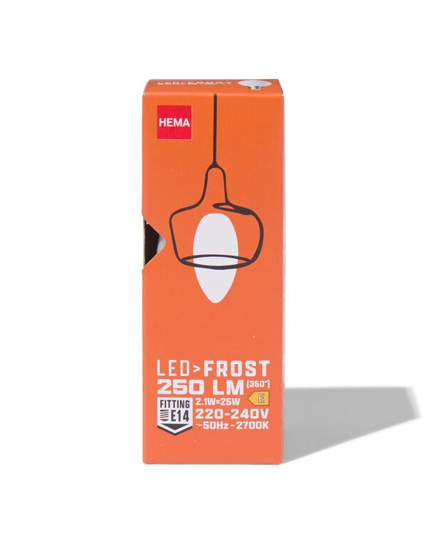 LED-Lampe, satiniertes Glas, E14, 2.5 W, 250 lm, Kerzenlampe - 20070059 - HEMA