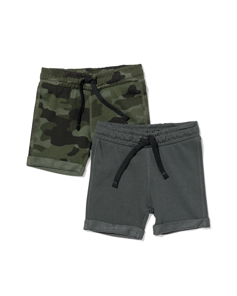 2 shorts sweat enfant vert vert - 1000028028 - HEMA