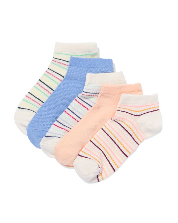 socquettes femme c&ocirc;tel&eacute;es rayures - 5 paires multicolore multicolore - 4280830MULTICOLOUR - HEMA