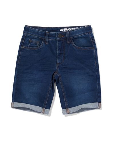 kindershort jogdenim donkerblauw donkerblauw - 1000023208 - HEMA
