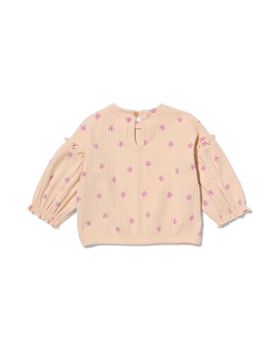 Baby-Sweatshirt, gerippt, Blumen sandfarben sandfarben - 1000032042 - HEMA