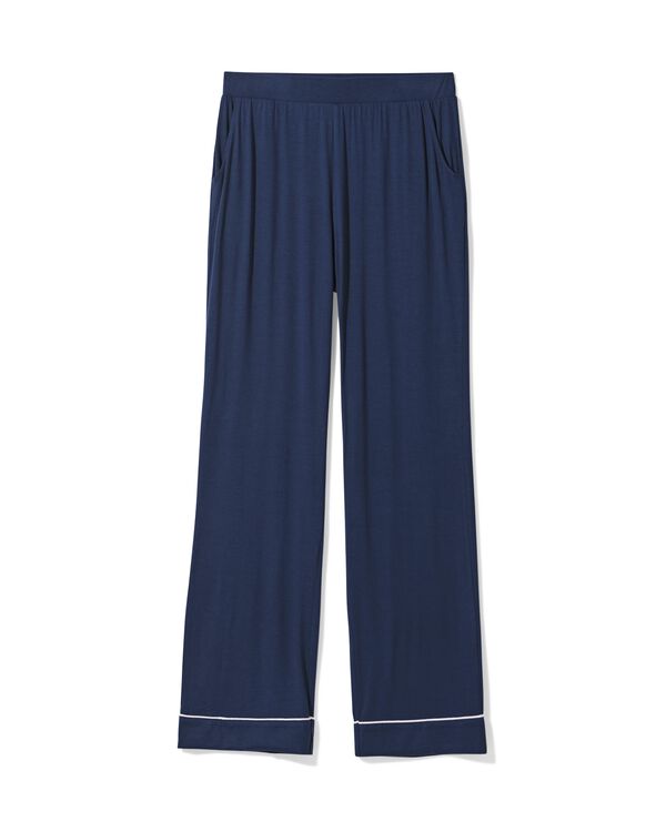 pantalon de pyjama femme viscose bleu fonc&eacute; bleu fonc&eacute; - 23420135DARKBLUE - HEMA
