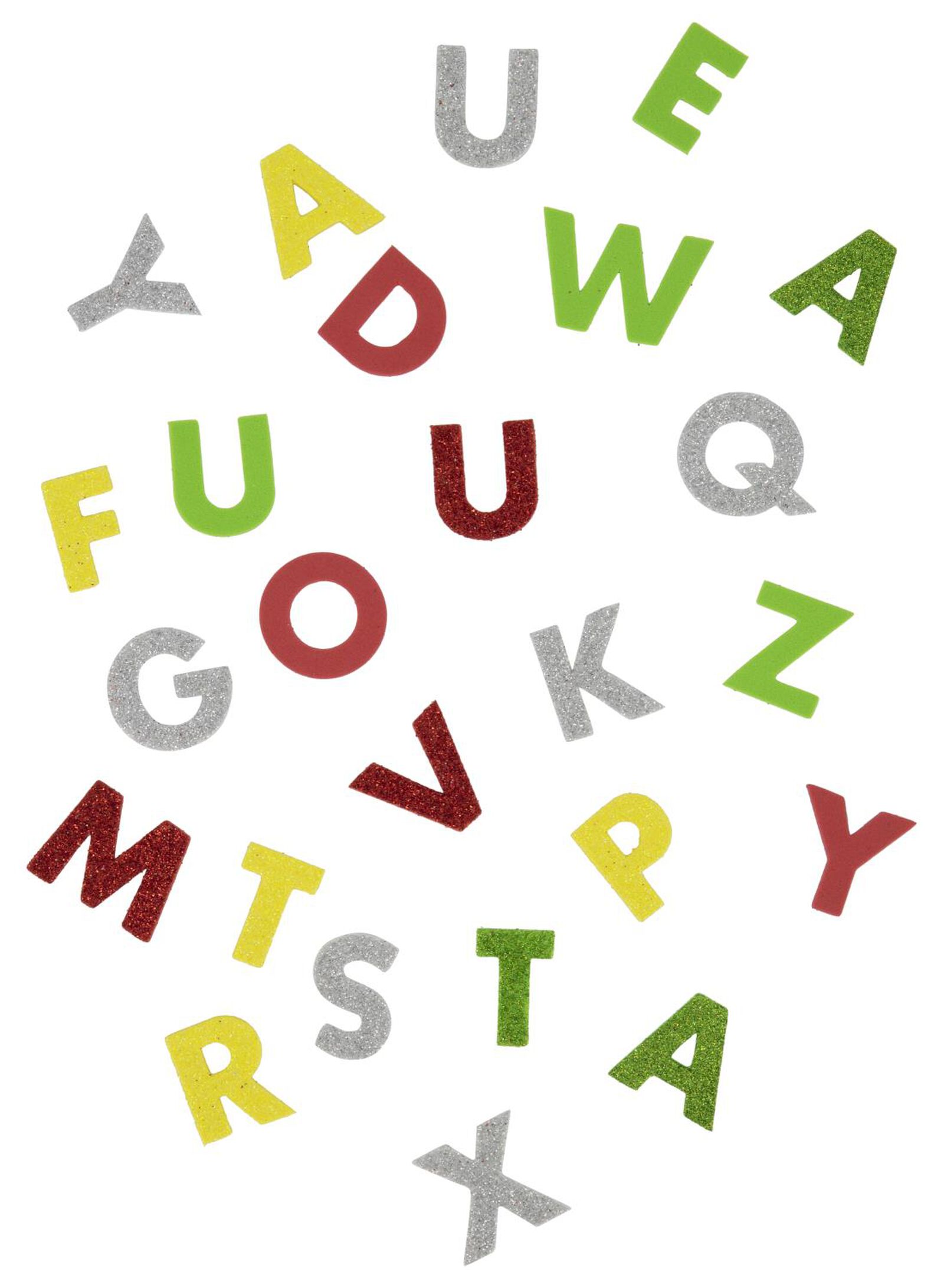 Lettres alphabet autocollantes en mousse pailletée