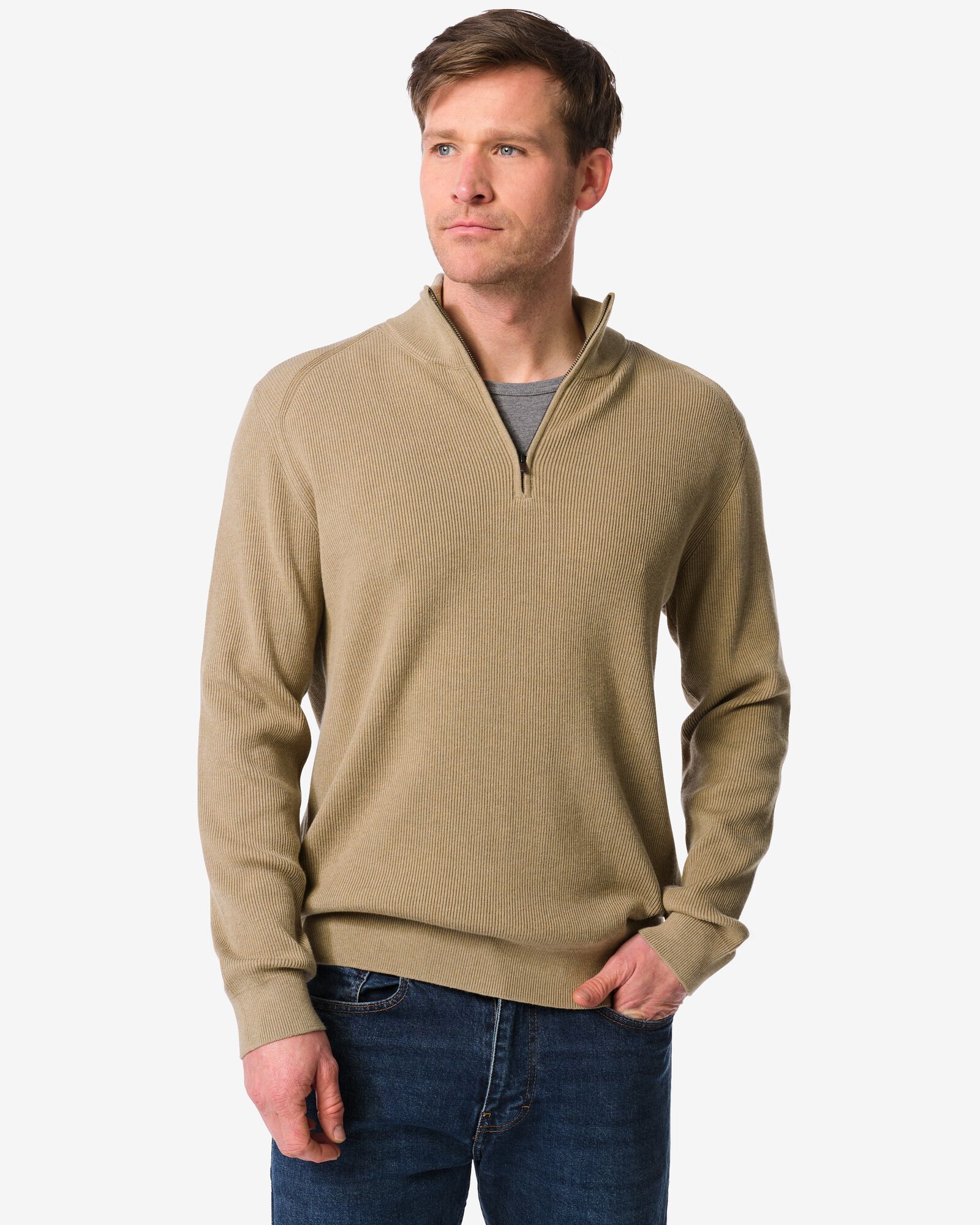 pull homme Kick c&ocirc;tel&eacute; beige beige - 2172060BEIGE - HEMA