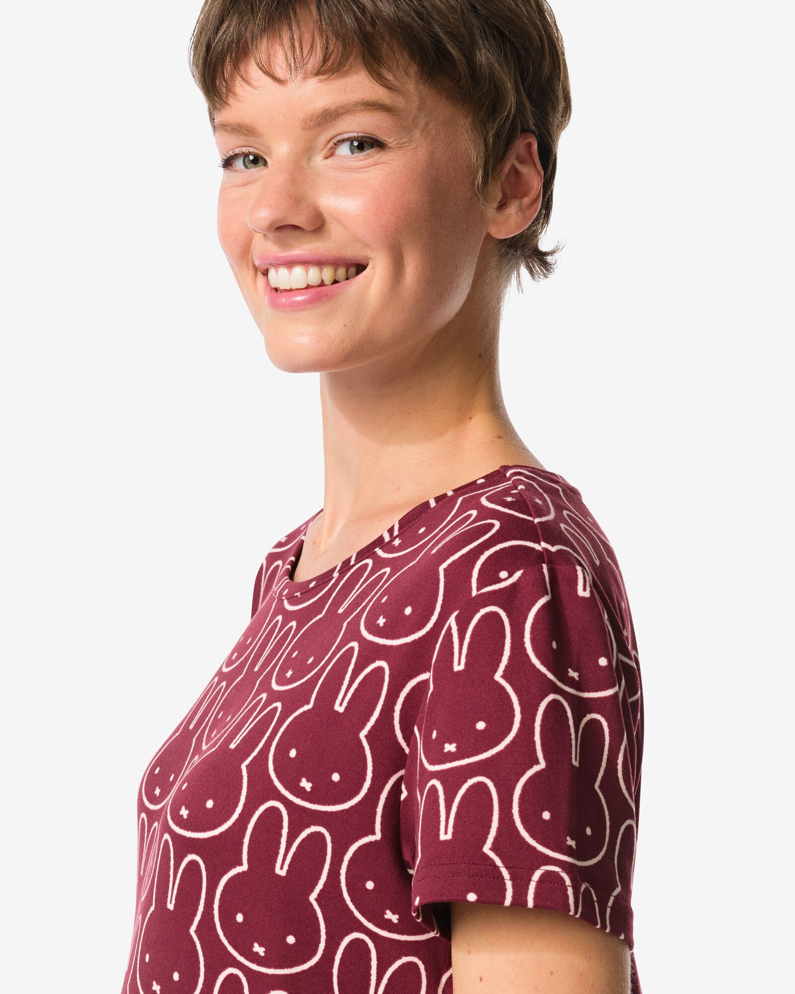 Miffy Damennachthemd aus Mikrofaser  bordeauxrot - 23400870BURGUNDYRED - HEMA
