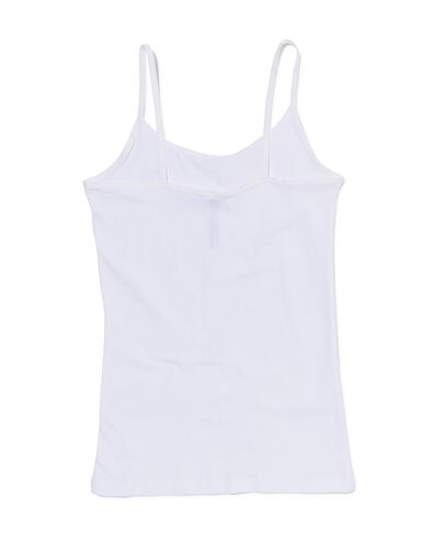 d&eacute;bardeur femme coton &agrave; bretelles spaghetti blanc - 1000002179 - HEMA