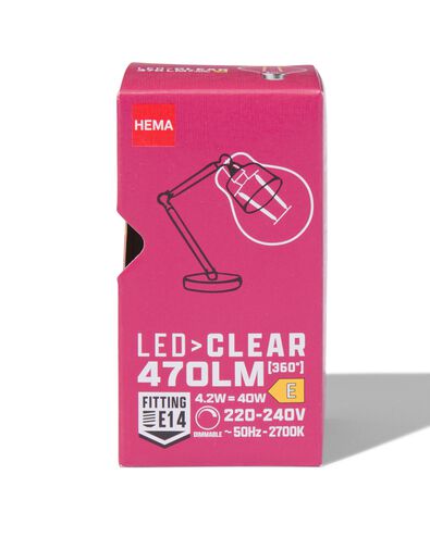 led kogel clear E27 4.8W 470lm dim - 20000046 - HEMA