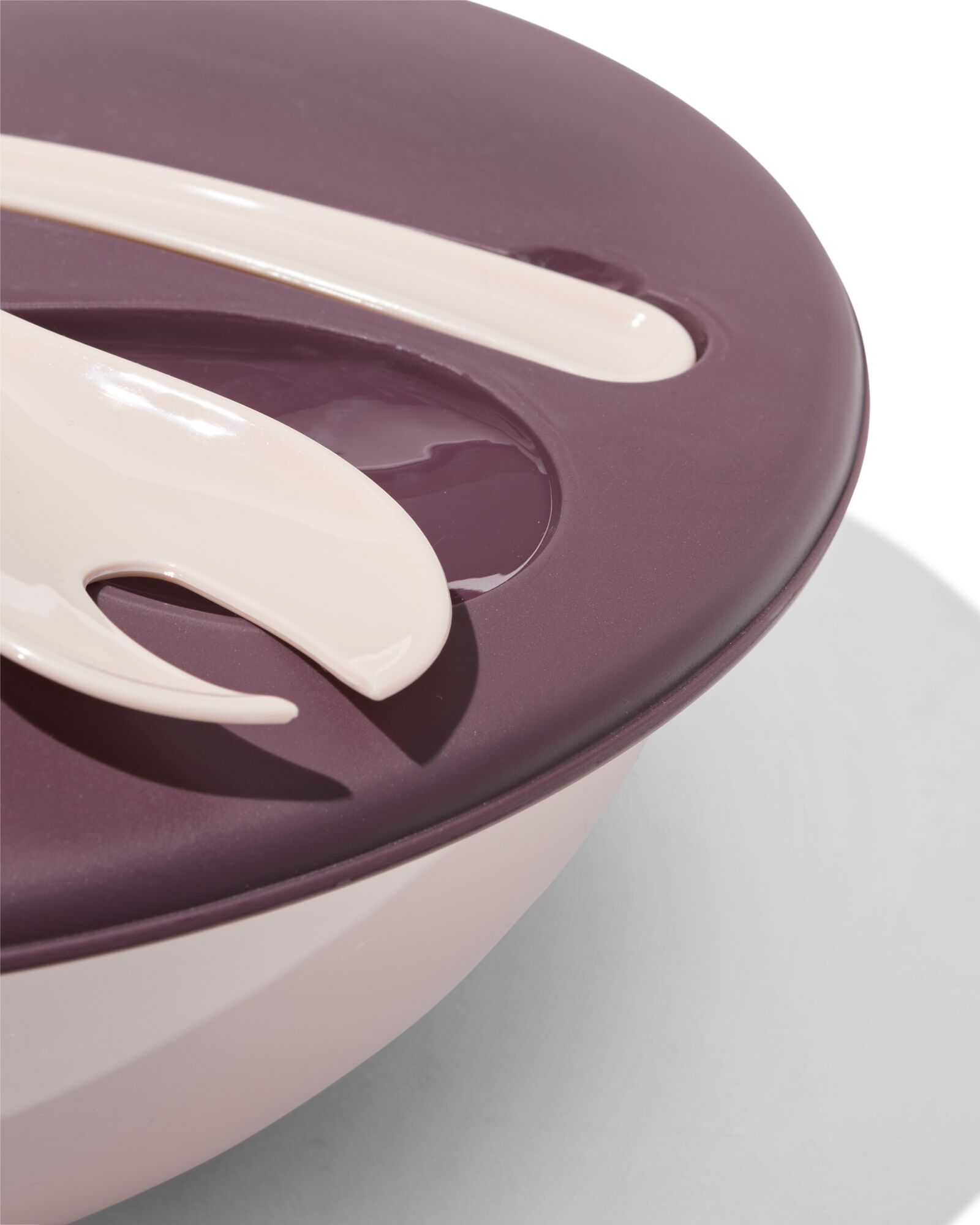 saladeschaal ⌀28x10cm inclusief bestek roze - 41822251 - HEMA