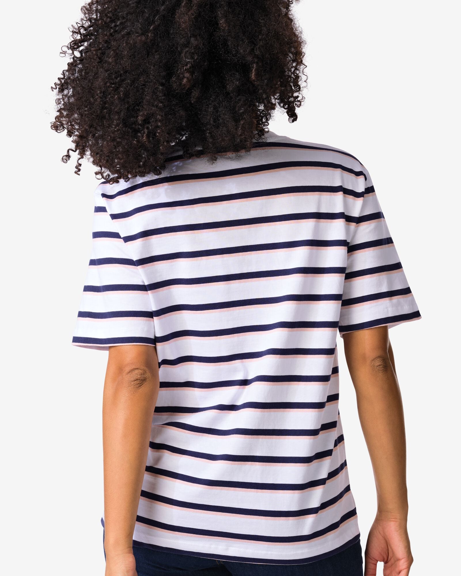 Damen-T-Shirt Larissa, gestreift wei&szlig; wei&szlig; - 36210330WHITE - HEMA