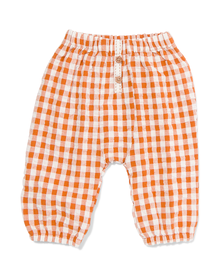 pantalon nouveau-né mousseline carreaux marron marron - 1000030951 - HEMA