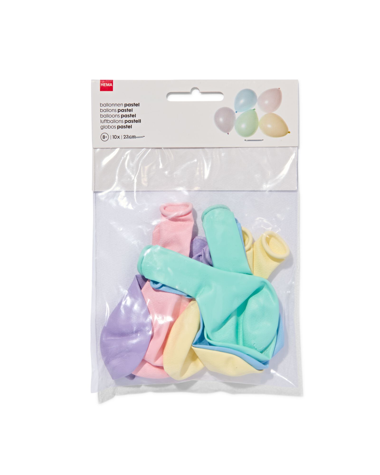 ballonnen pastel 23 cm - 10 stuks - 14200305 - HEMA