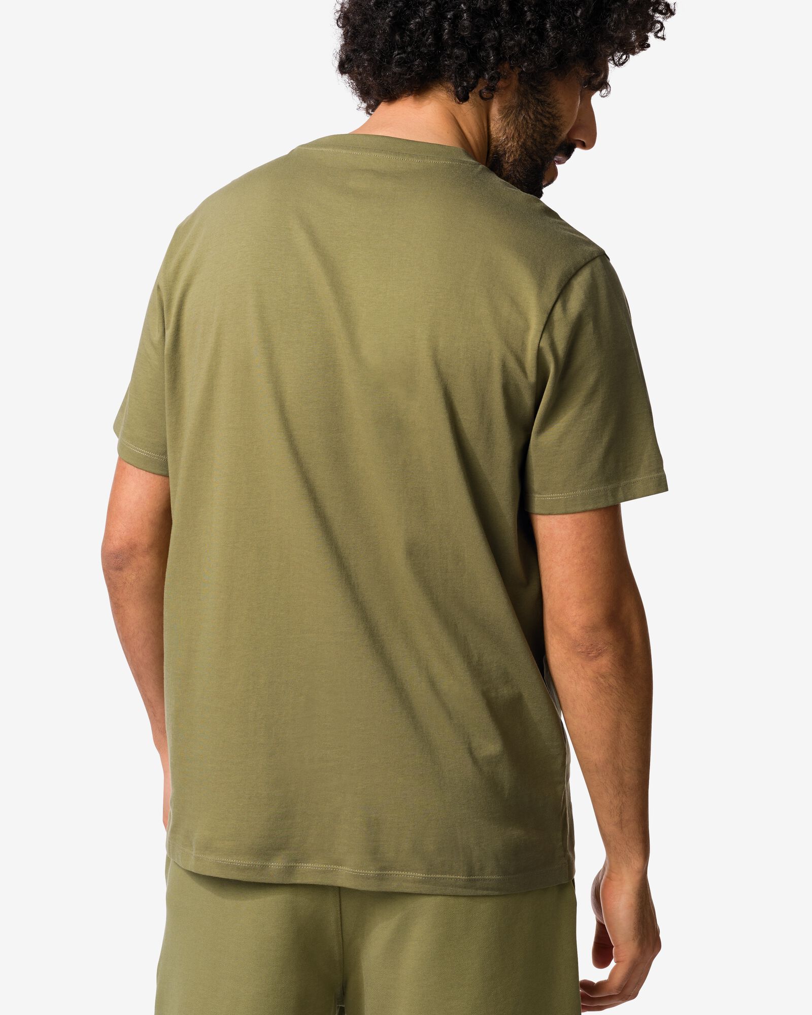 heren T-shirt regular fit middengroen middengroen - 2190380MIDGREEN - HEMA