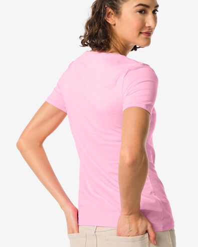 t-shirt basique femme rose S - 36354071 - HEMA