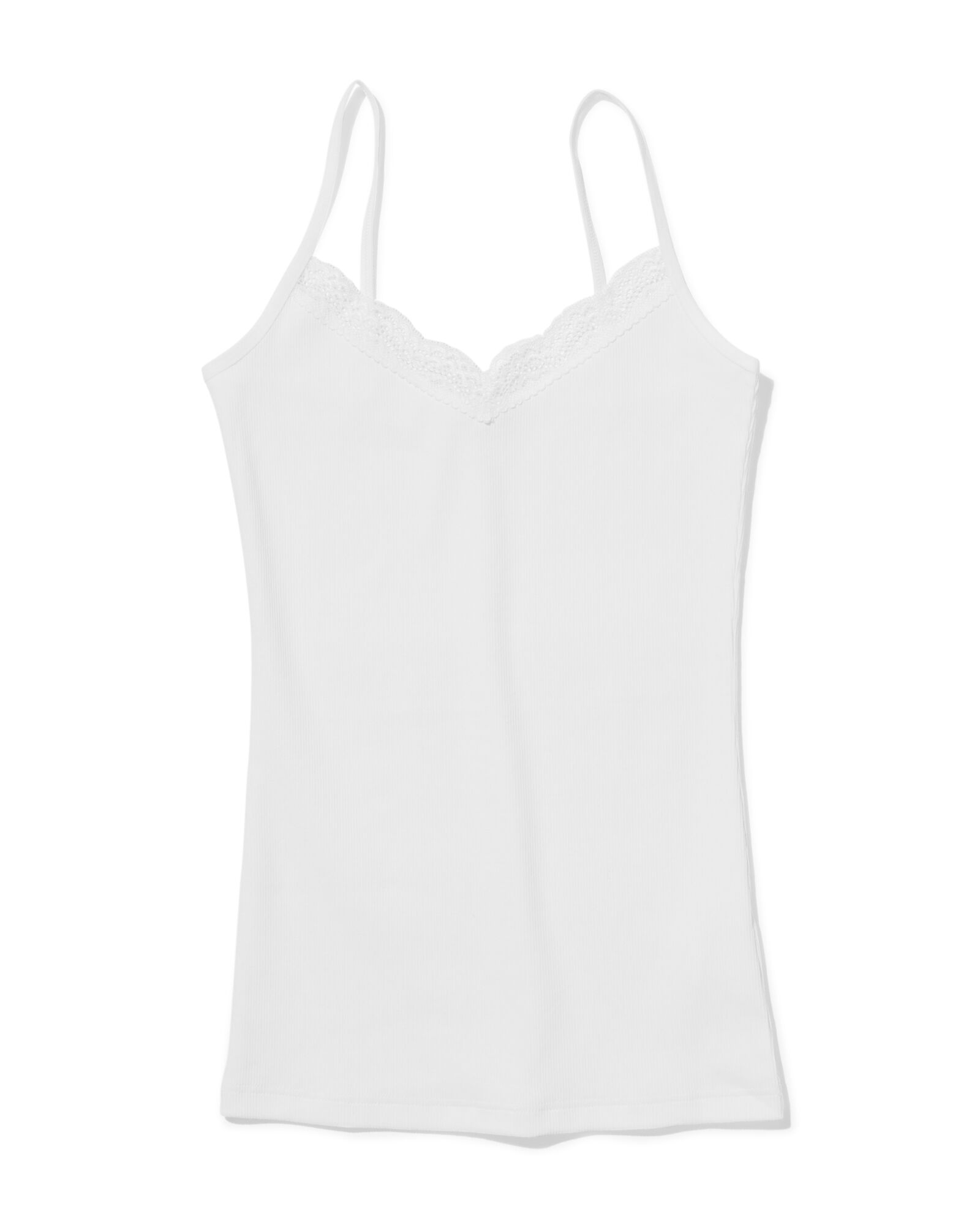 d&eacute;bardeur femme &agrave; bretelles spaghetti en dentelle blanc - 19671285WHITE - HEMA