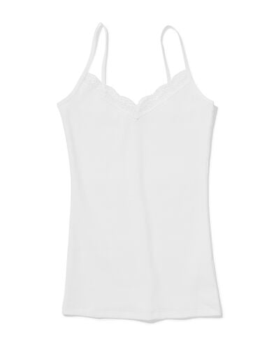 d&eacute;bardeur femme &agrave; bretelles spaghetti en dentelle blanc - 19671285WHITE - HEMA