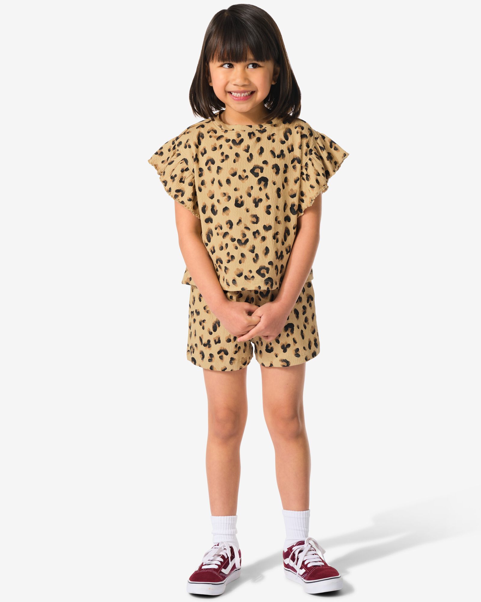 kinder kledingset luipaard zand - 30866807SAND - HEMA