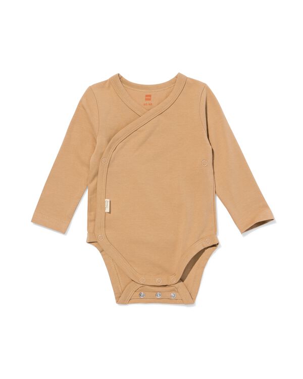 newborn meegroei overslag body bruin bruin - 33439820BROWN - HEMA