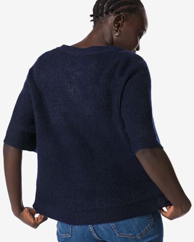 damesvest Grace fijngebreid donkerblauw donkerblauw - 36302520DARKBLUE - HEMA