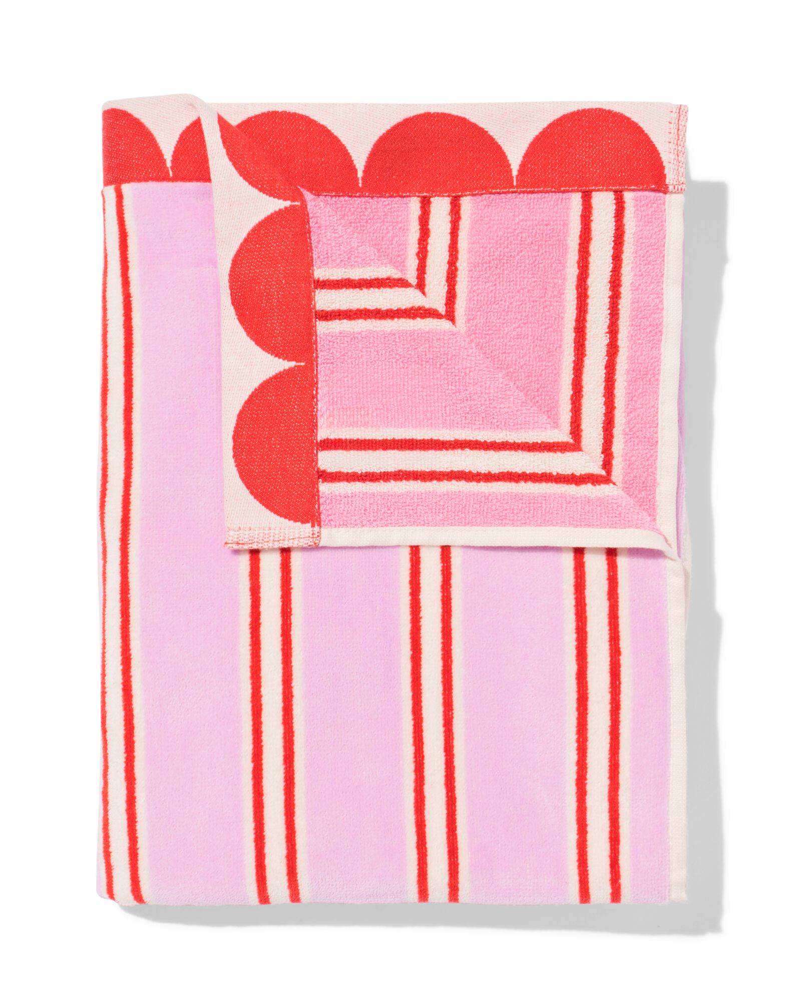 serviette de plage enfant 80x140cm velours rayures - 5200256 - HEMA