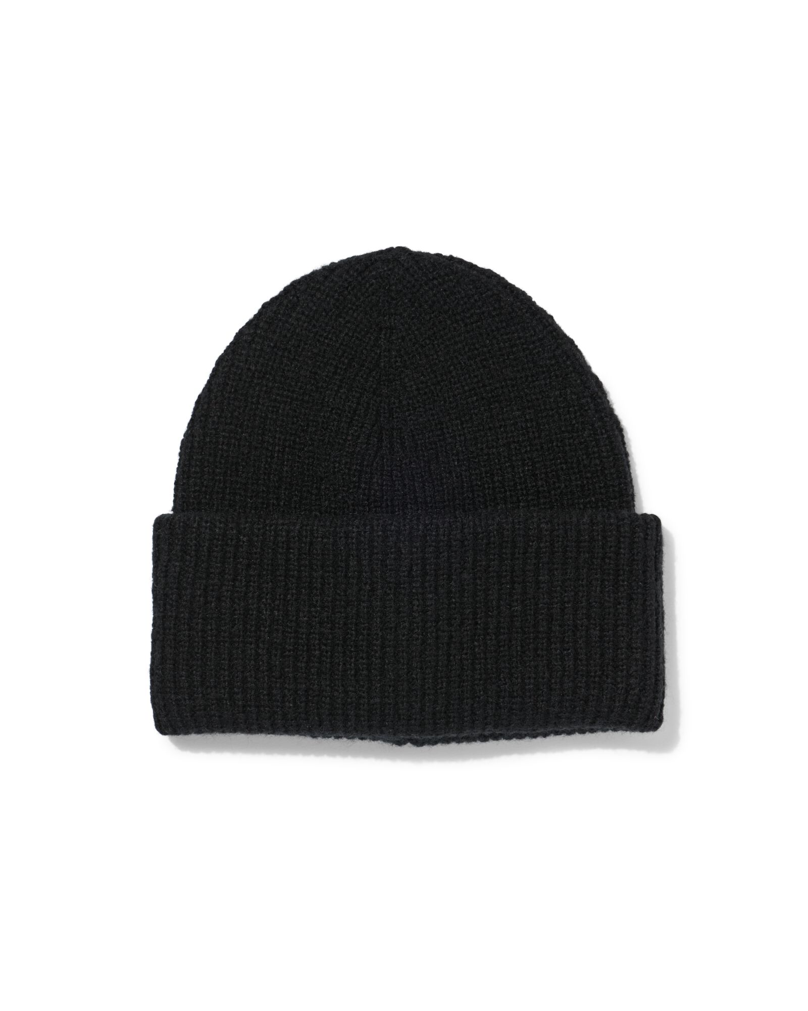 damesmuts met wol rib zwart - 16440055 - HEMA