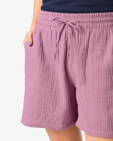 dames short Kai relaxed fit mousseline paars paars - 36304240PURPLE - HEMA