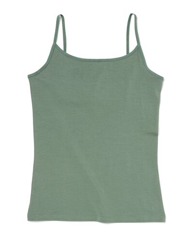 d&eacute;bardeur femme coton bretelles spaghetti vert vert - 19641554GREEN - HEMA