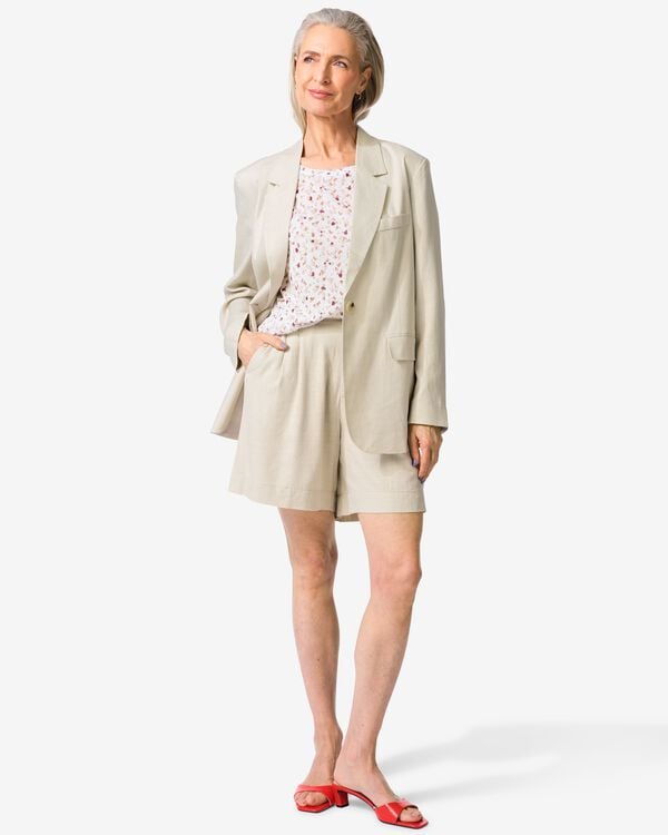 dames korte broek Selma met linnen zand zand - 36200340SAND - HEMA