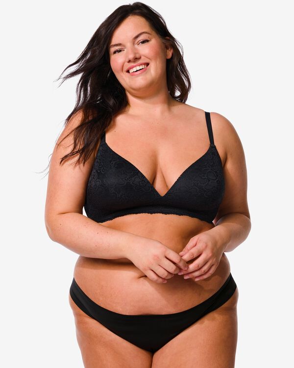 Damen-String, Mikrofaser, Spitze schwarz - 1000018625 - HEMA