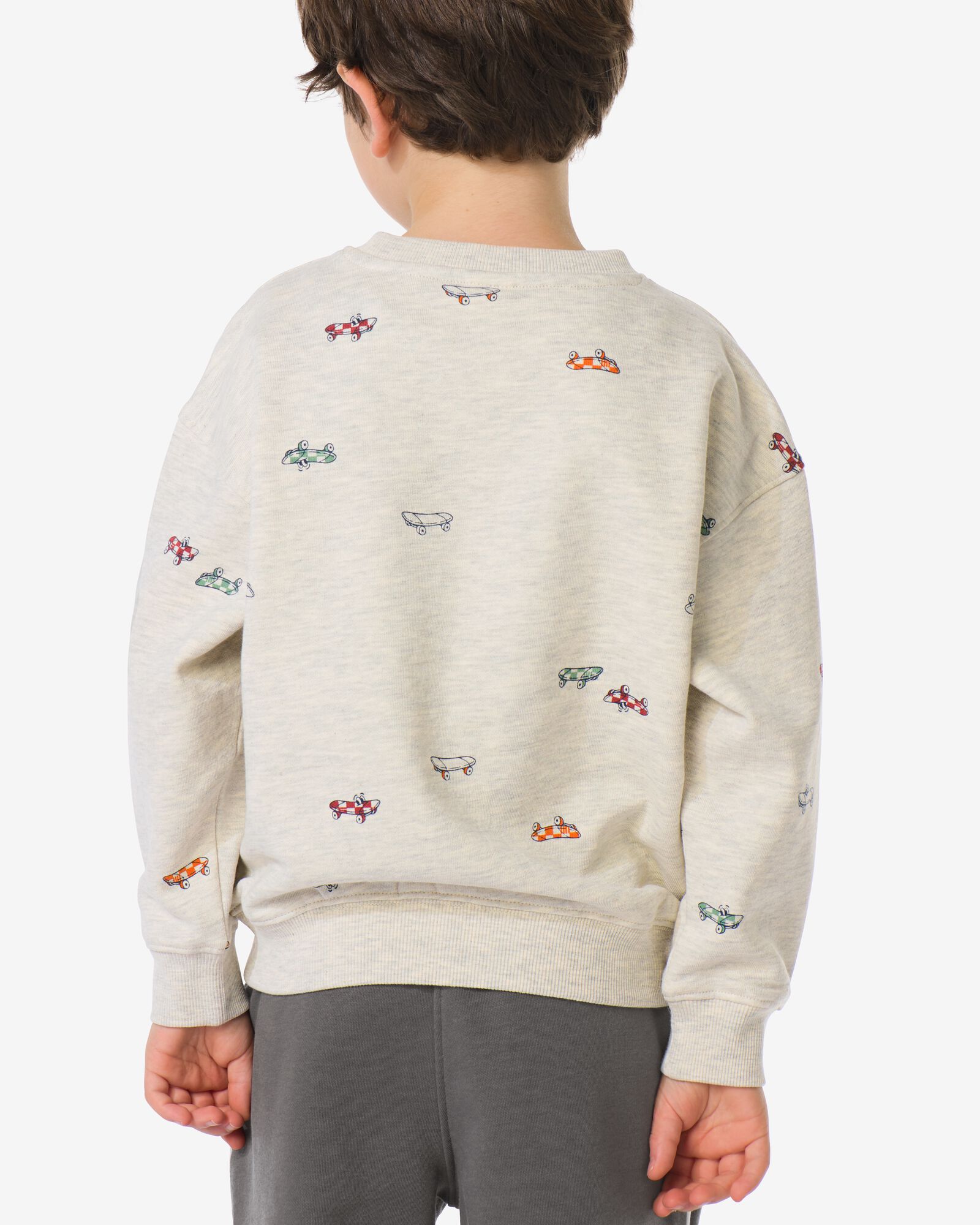 pull enfant tissu sweat imprim&eacute;  gris chin&eacute; gris chin&eacute; - 30712302GREYMELANGE - HEMA