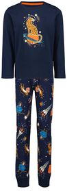 Kinder-Pyjama, Weltraum, leuchtende Details dunkelblau dunkelblau - 1000028383 - HEMA