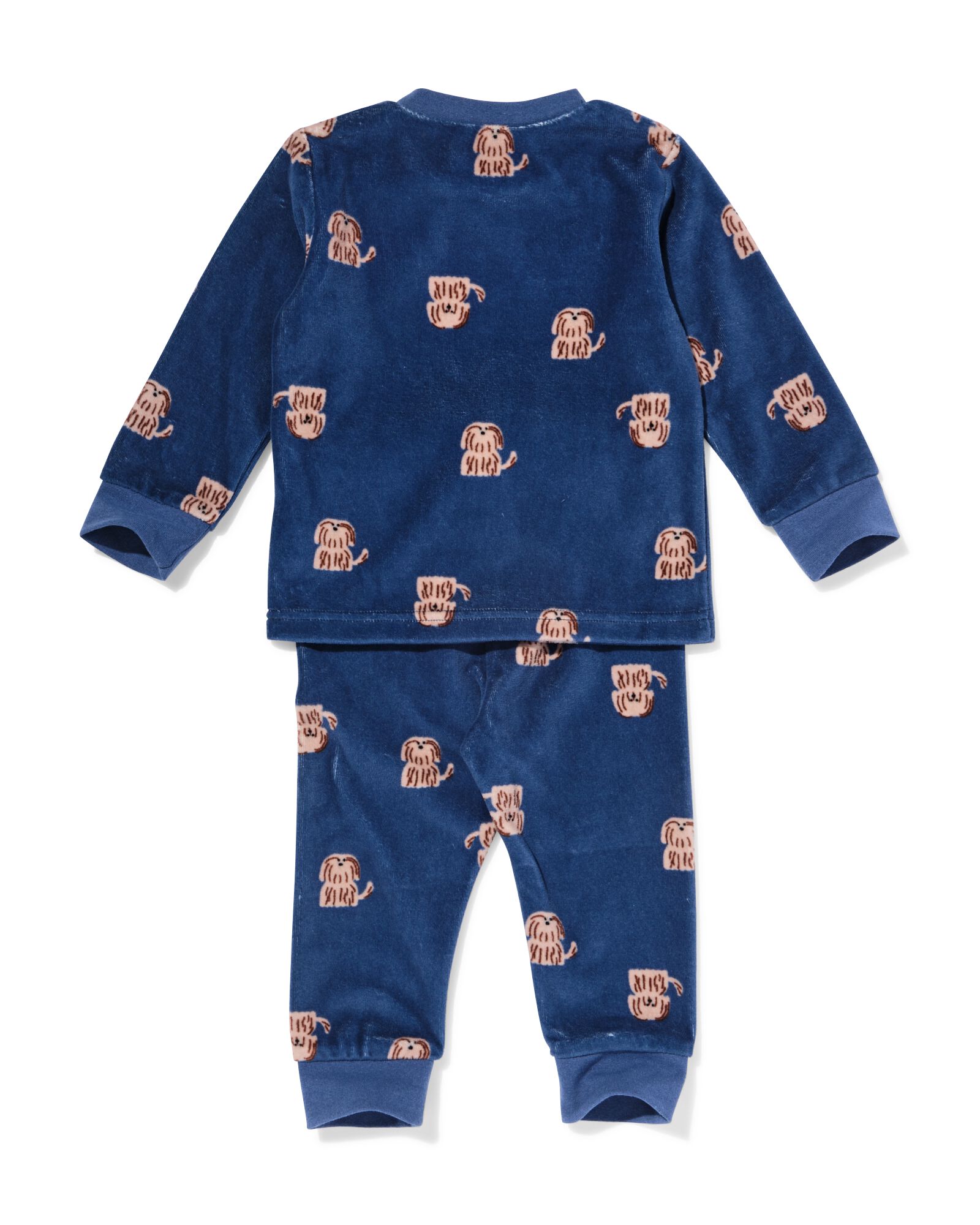 babypyjama velvet hond blauw - 33309950BLUE - HEMA
