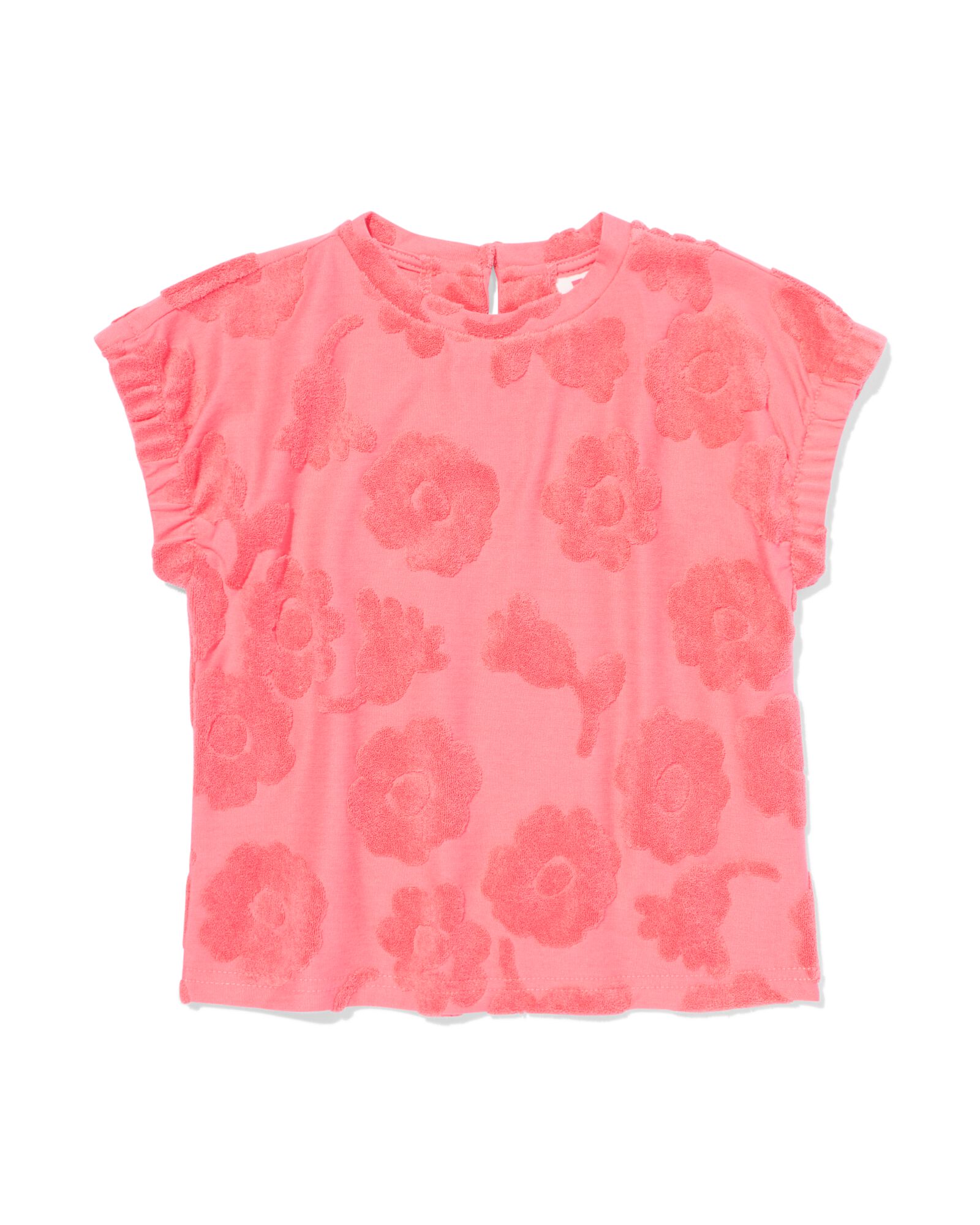 kinder T-shirt badstof bloemen roze roze - 30848700PINK - HEMA