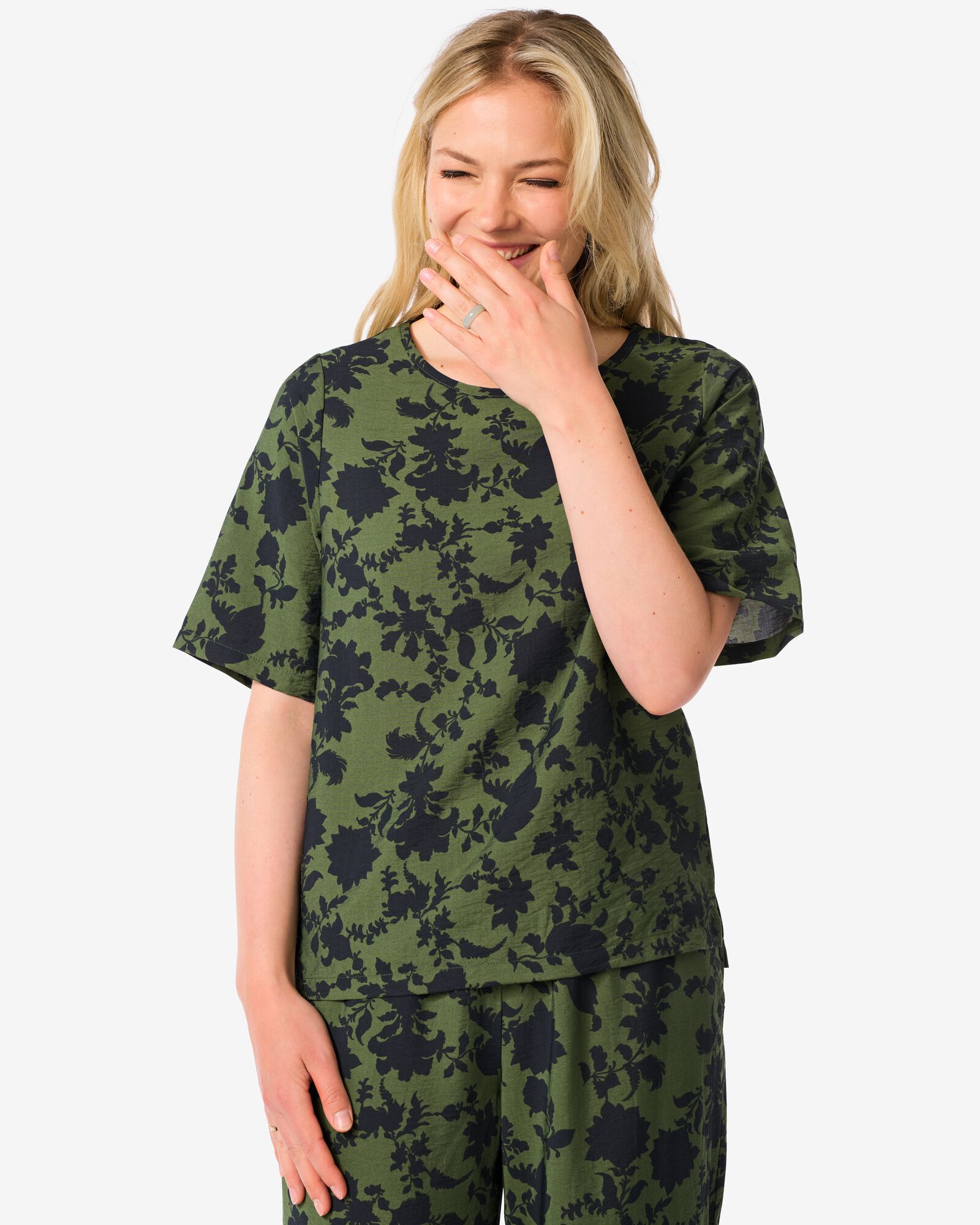 Damen-Top Lara, Bl&auml;tter gr&uuml;n - 36219585GREEN - HEMA