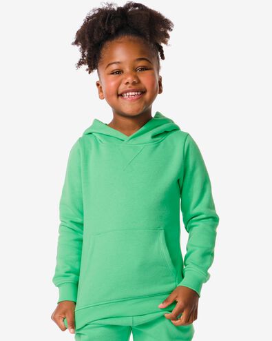 kindersweater met capuchon groen 146/152 - 30777841 - HEMA