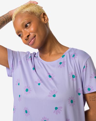 chemise de nuit femme micro lilas M - 23490472 - HEMA