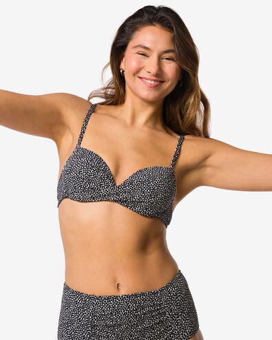 haut de bikini femme Iris push-up noir/blanc noir/blanc - 22360570BLACKWHITE - HEMA