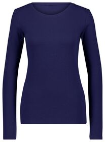 Damen-Shirt Clara, gerippt blau blau - 1000028451 - HEMA