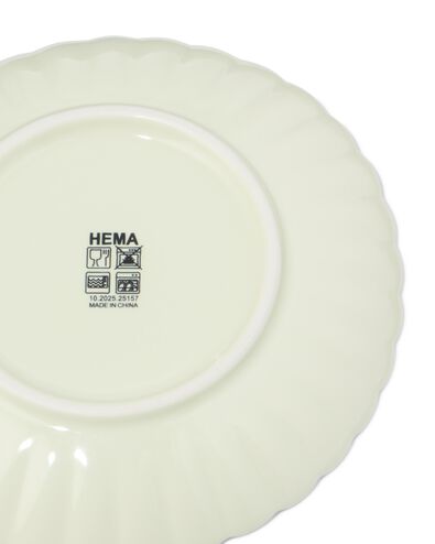 assiette &agrave; dessert ⌀14cm fa&iuml;ence fleur verte - 9650347 - HEMA
