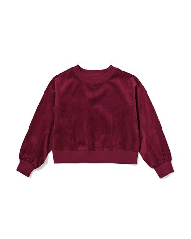 kinder sweater rib kort model  wijnrood - 30821546WINERED - HEMA