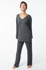 pantalon lounge femme côtelé gris foncé gris foncé - 1000029524 - HEMA