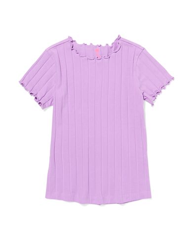 kinder T-shirt rib paars - 30857008PURPLE - HEMA