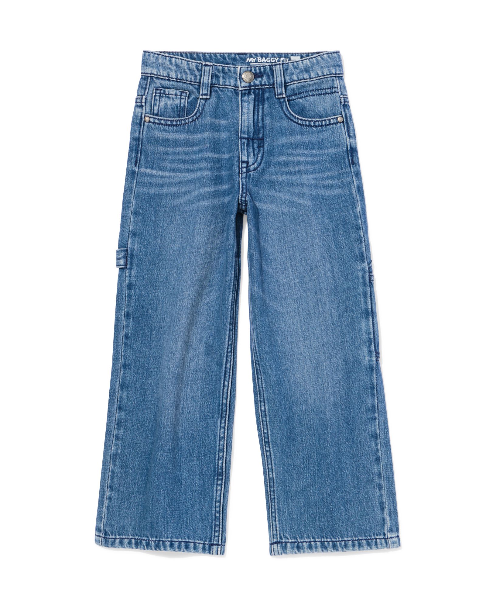 pantalon cargo enfant  bleu moyen bleu moyen - 30708614MIDBLUE - HEMA