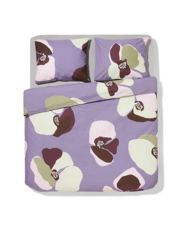 dekbedovertrek 240x200/220cm zacht katoen bloemen - 5700262 - HEMA