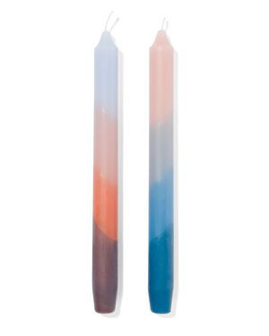 2 bougies dintérieur dip-dye Ø2.3x25 bleu - 13506052 - HEMA